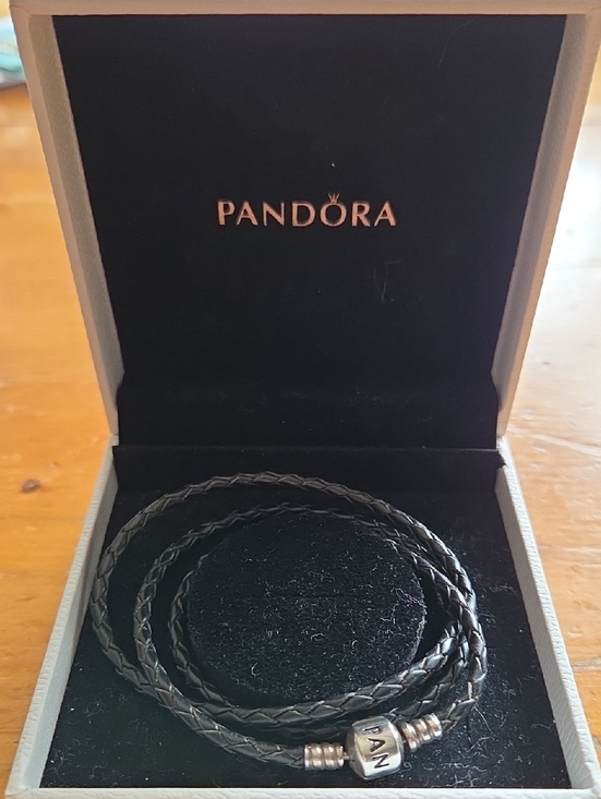 Pandora Jewelry - Retired & Rare Pandora Black Braided Leather Triple Wrap Bracelet